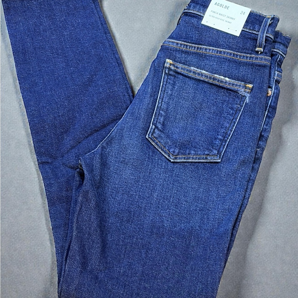 AGOLDE PINCH WAIST SKINNY ULTRA HIGH RISE SKINNY SIZE 24  OVATION NWT MSRP $229